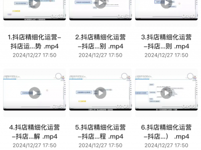 副业项目：在某个培训机构花了2999买来的《精细化运营从开店到抖音运营，最后逆袭机会》，想挣钱的快来