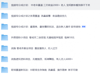 五十个副业网创轻创项目合集+项目工具箱